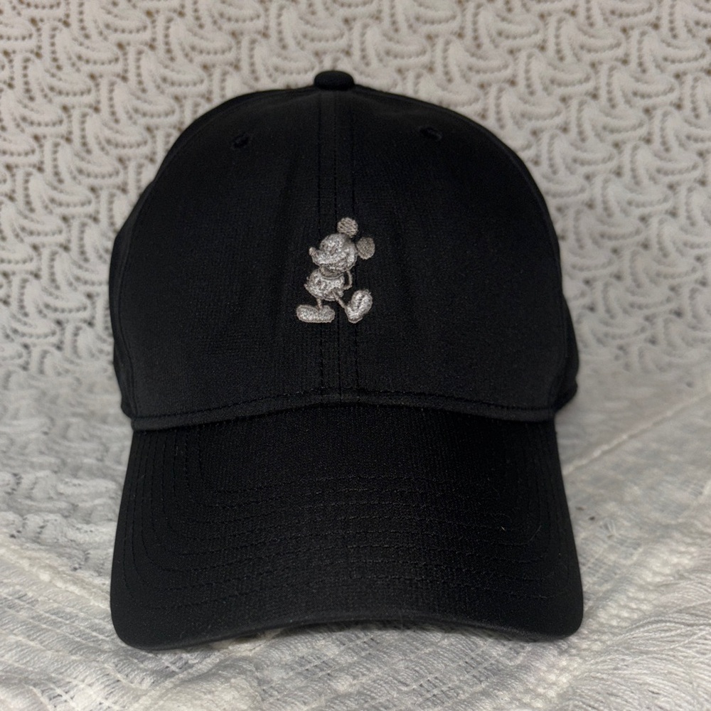 BlackCap with Silver Micky Mouse Embroidery